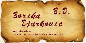 Borika Đurković vizit kartica